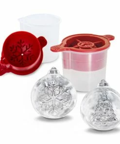 BarMan Christmas Ornament Ice Ball Molds - Design & Set Options -BarMan Shop ChristmasIceBallMolds Snowflake Tree 700x700