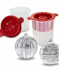 BarMan Christmas Ornament Ice Ball Molds - Design & Set Options -BarMan Shop ChristmasOrnamentIceBallMolds Dots Stripes 700x700