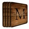 BarMan WOODEN SQUARE COASTERS - CUSTOMIZABLE - MONOGRAM - SET OF 4