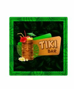 BarMan TIKI THEMED FOAM COASTERS - 3.5 INCH SQUARE -BarMan Shop TikiFoamCoaster Green 700x700