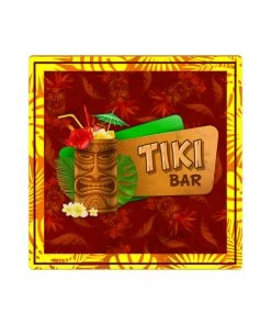 BarMan TIKI THEMED FOAM COASTERS - 3.5 INCH SQUARE -BarMan Shop TikiFoamCoaster Red 700x700