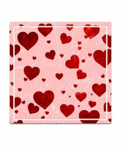 BarMan HEARTS THEMED FOAM COASTERS - 3.5 INCH SQUARE