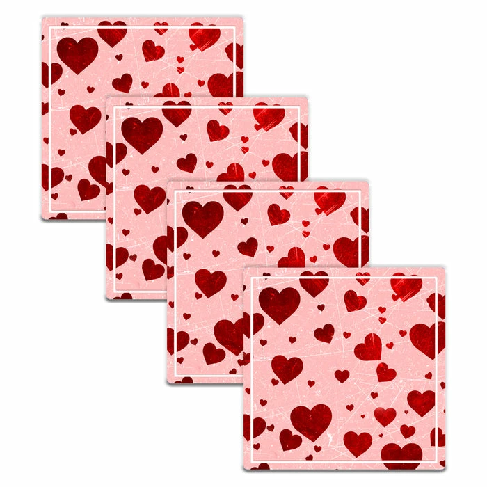 BarMan HEARTS THEMED FOAM COASTERS - 3.5 INCH SQUARE 5 BarMan HEARTS THEMED FOAM COASTERS - 3.5 INCH SQUARE - Image 3