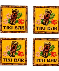 BarMan BarConic® Ceramic Tiki Coaster Set - 4 Pack