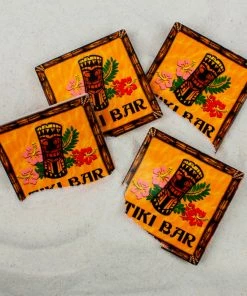 BarMan BarConic® Ceramic Tiki Coaster Set - 4 Pack -BarMan Shop barconic tiki ceramic coaster scene1 700x700