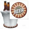 BarMan Beer Bucket Coaster - Retro Cold Beer - 8.75" Diameter (Reuseable) -BarMan Shop beer bucket coaster ice cold beer tan bpc 800 700x700
