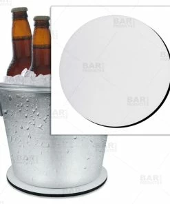 BarMan Beer Bucket Coaster - Plain White - 8.75" Diameter (Reuseable)