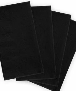 BarMan BarConic® 15” X 17” 2-PLY Colored Paper Dinner Napkins – BLACK – Pack Of 100 -BarMan Shop black 2ply dinner napkins display 700x700