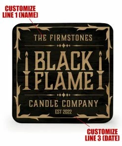 BarMan Wooden Square Coasters - Customizable - Halloween Black Flame Candle Company - Set Of 4 -BarMan Shop black flame candle company wood coaster3 700x700