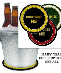 BarMan CUSTOMIZABLE - Beer Bucket Coasters - Sports Teams (Several Team Color Options)