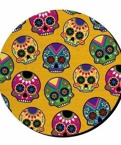 BarMan Beer Bucket Coaster - Sugar Skulls (Serveral Colors Available) -BarMan Shop coa 875d sugskl yel coaster for buckets sugar skull yellow 700x700