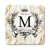 BarMan Marble Monogram - CUSTOMIZABLE Cork Bottom Coaster -BarMan Shop coaster square cork marble 3 700x700