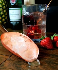 BarMan Olea™ Ice Scoop - Copper Plated -BarMan Shop copper plated ice scoop bpc 6 700x700