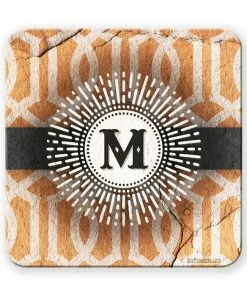 BarMan Sunburst Monogram - CUSTOMIZABLE Cork Bottom Coaster -BarMan Shop cork sq coaster sunburst monogram 800 700x700