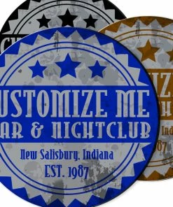 BarMan CUSTOMIZABLE Coaster - 4in Round Foam - Badge Design