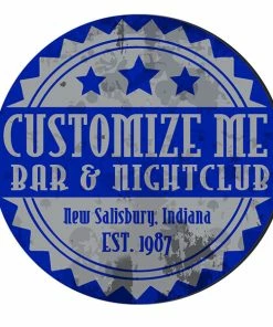 BarMan CUSTOMIZABLE Coaster - 4in Round Foam - Badge Design -BarMan Shop customize coaster round foam blue badge web1 700x700