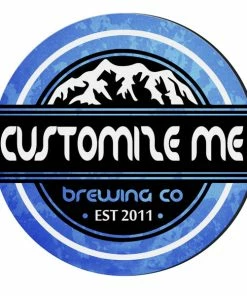 BarMan CUSTOMIZABLE Coaster - 4in Round Foam - Brewing Company Design -BarMan Shop customize coaster round foam blue brew co web1 700x700