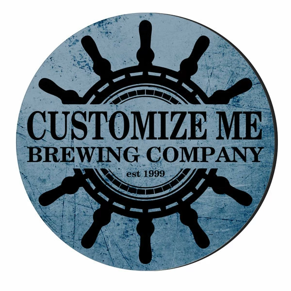 BarMan CUSTOMIZABLE Coaster - 4in Round Foam - Ship Wheel Design 4 BarMan CUSTOMIZABLE Coaster - 4in Round Foam - Ship Wheel Design - Image 2