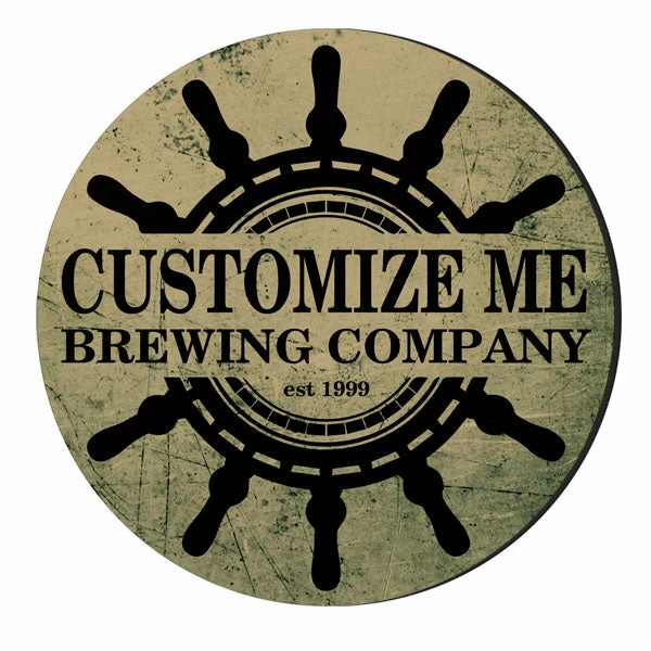 BarMan CUSTOMIZABLE Coaster - 4in Round Foam - Ship Wheel Design 5 BarMan CUSTOMIZABLE Coaster - 4in Round Foam - Ship Wheel Design - Image 3