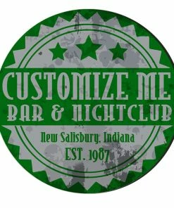 BarMan CUSTOMIZABLE Coaster - 4in Round Foam - Badge Design -BarMan Shop customize coaster round foam green badge web1 700x700