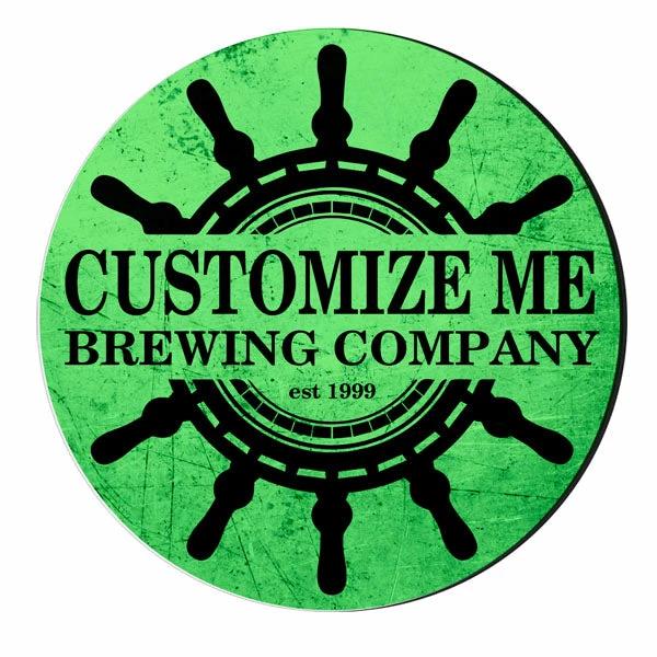 BarMan CUSTOMIZABLE Coaster - 4in Round Foam - Ship Wheel Design 6 BarMan CUSTOMIZABLE Coaster - 4in Round Foam - Ship Wheel Design - Image 4