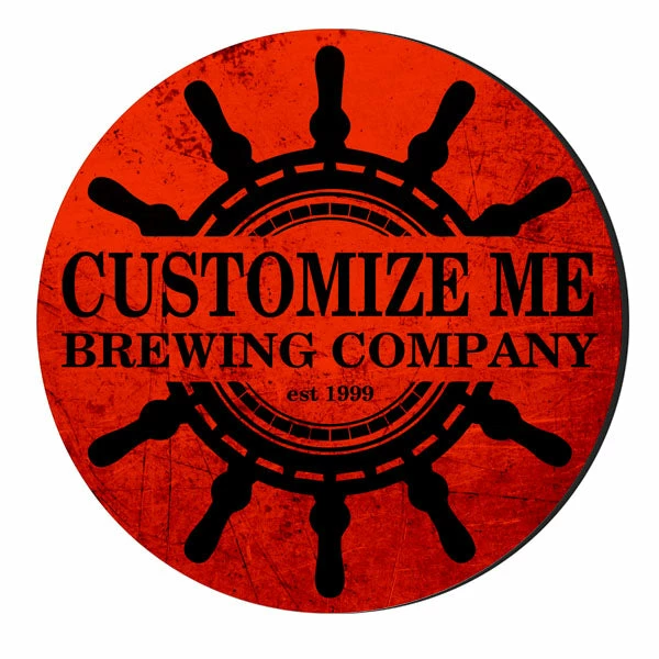 BarMan CUSTOMIZABLE Coaster - 4in Round Foam - Ship Wheel Design 7 BarMan CUSTOMIZABLE Coaster - 4in Round Foam - Ship Wheel Design - Image 5