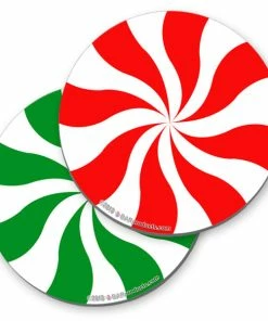 BarMan Christmas Peppermint Foam Kolorcoat™ Coaster - 4 Inch Round