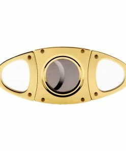BarMan Double Blade Guillotine Cigar Cutter - Gold Plated