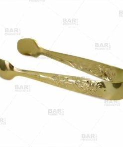 BarMan Gold Plated 4 Inch Sugar Tongs