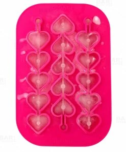 BarMan Silicone Ice Mold - Heart Swizzle Sticks -BarMan Shop hearts ice tray silicone pink 800 bpc1 700x700