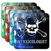 BarMan Cork Bottom Coasters - Intoxicologist Theme - 4" -BarMan Shop intox cork coasters bar products 700x700
