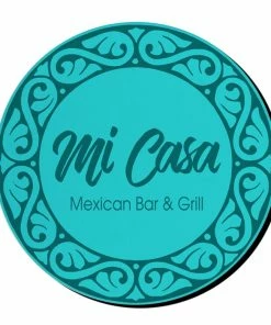 BarMan ADD YOUR NAME - Beer Bucket Coaster - Decorative Border (Serveral Colors Available) -BarMan Shop lg coa 875d ayn bor blu blue border coaster for buckets web 2b 700x700