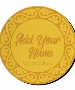 BarMan ADD YOUR NAME - Beer Bucket Coaster - Decorative Border (Serveral Colors Available) -BarMan Shop lg coa 875d ayn bor yel yellow border coaster for buckets web 2b 700x700