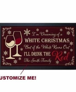 BarMan Custom Printed Bar Service Mat - White Christmas - 17.25" X 10" -BarMan Shop service mat WHITE CHRISTMAS WEBbpc1 700x700