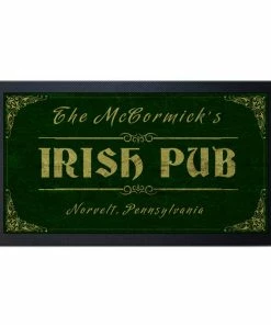 BarMan Custom Printed Bar Service Mat - Irish Pub - 17.25" X 10"
