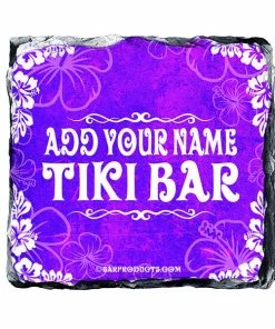 BarMan CUSTOMIZABLE Rock Slate Coasters - Tiki Themed -BarMan Shop slate coaster tiki web pur 700x700