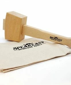 BarMan Speakeasy® Wooden Ice Mallet / Lewis Canvas Ice Crushing Bag Set