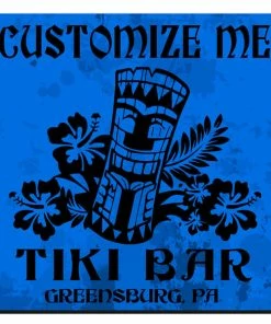 BarMan CUSTOMIZABLE Coaster - 3.5in Square Foam - Tiki Design -BarMan Shop square foam coaster blu tiki web1 700x700