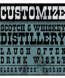 BarMan CUSTOMIZABLE Coaster - 3.5in Square Foam - Distillery Design -BarMan Shop square foam coaster blue distillery web1 700x700