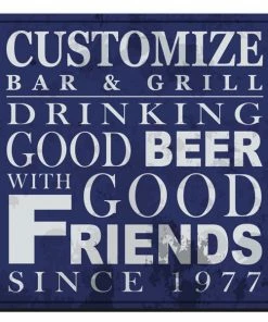 BarMan CUSTOMIZABLE Coaster - 3.5in Square Foam - Friends Design -BarMan Shop square foam coaster blue friends web1 700x700