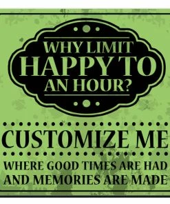 BarMan CUSTOMIZABLE Coaster - 3.5in Square Foam - Happy Hour Design -BarMan Shop square foam coaster green happy hour web1 700x700
