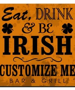 BarMan CUSTOMIZABLE Coaster - 3.5in Square Foam - Irish Design -BarMan Shop square foam coaster orange irish web1 700x700