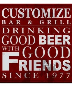BarMan CUSTOMIZABLE Coaster - 3.5in Square Foam - Friends Design -BarMan Shop square foam coaster red friends web1 700x700