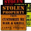 BarMan CUSTOMIZABLE Coaster - 3.5in Square Foam - Stolen Property Design -BarMan Shop square foam coaster stolen web 700x700