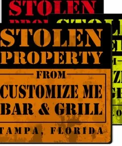 BarMan CUSTOMIZABLE Coaster - 3.5in Square Foam - Stolen Property Design