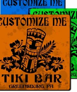 BarMan CUSTOMIZABLE Coaster - 3.5in Square Foam - Tiki Design