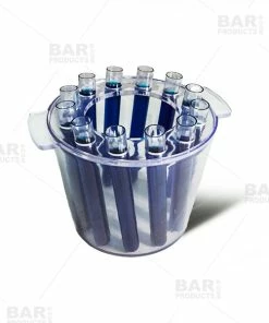 BarMan BarConic® Test Tube Shooter Ice Bucket - Clear - 12 Tubes -BarMan Shop test tube shooter bucket blue1 600 700x700