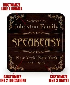 BarMan Wooden Square Coasters - Customizable - Speakeasy - Set Of 4 -BarMan Shop wood coasters speakeasy web 1 700x700