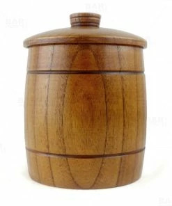 BarMan Wooden Ice Bucket With Lid - 1 Quart (35oz)